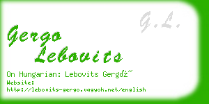 gergo lebovits business card